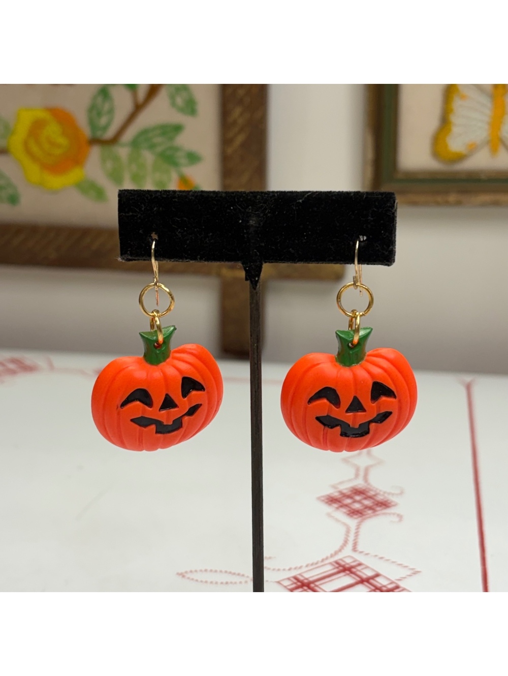 Halloween JOL dangle earrings vintage 90s